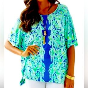 Lily Pulitzer Koala of the Wild Bat Sleeve Top Size S/M